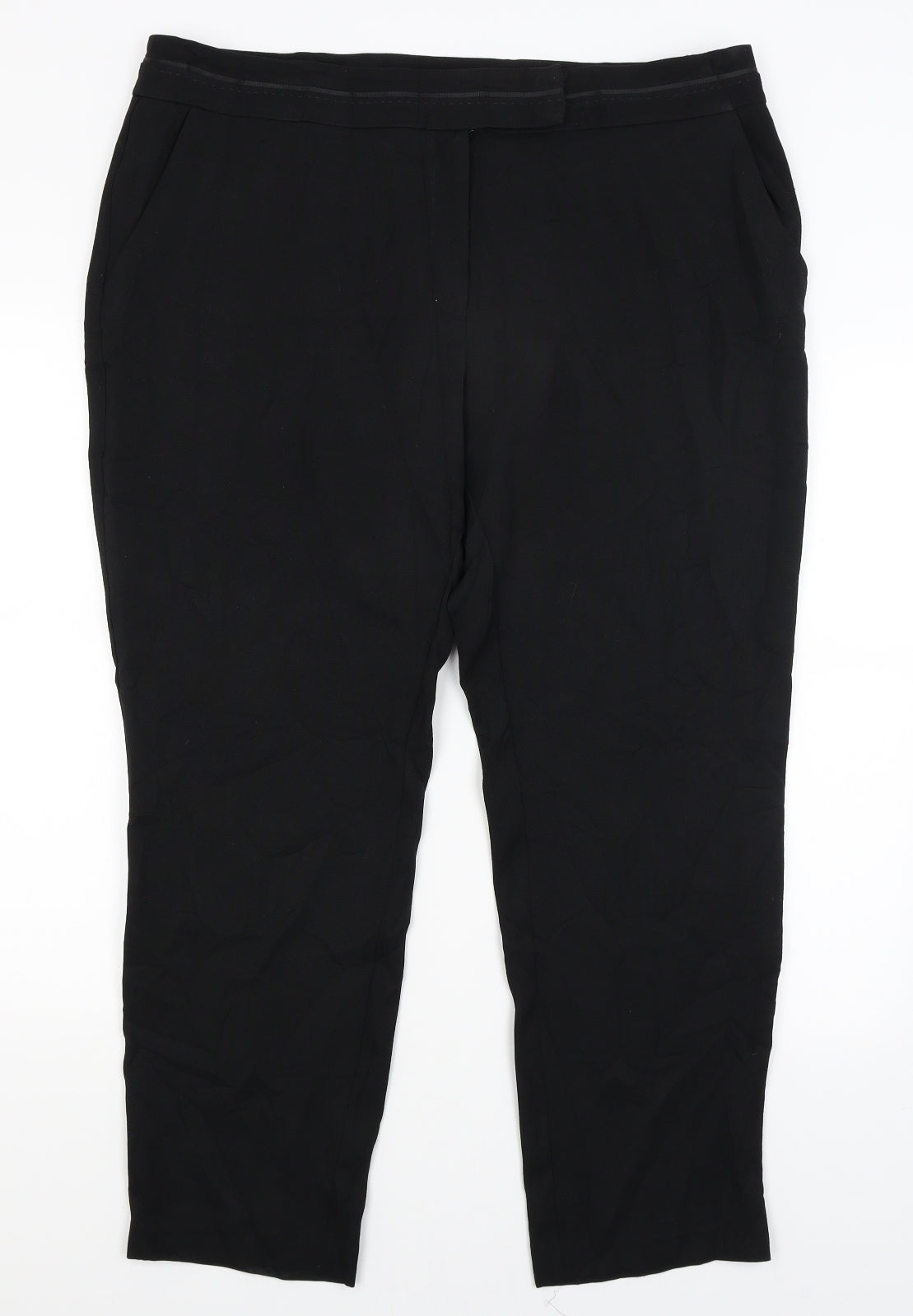 Womens UK Size 18 Very Regular Fit Dress Pants Black Trousers