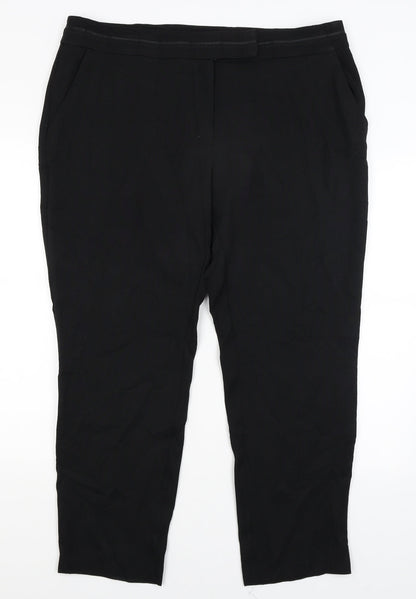 Womens UK Size 18 Very Regular Fit Dress Pants Black Trousers