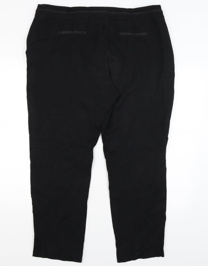 Womens UK Size 18 Very Regular Fit Dress Pants Black Trousers