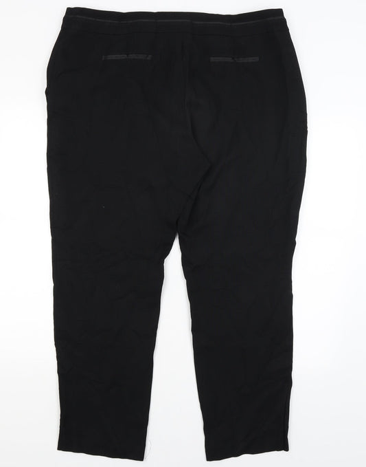 Womens UK Size 18 Very Regular Fit Dress Pants Black Trousers