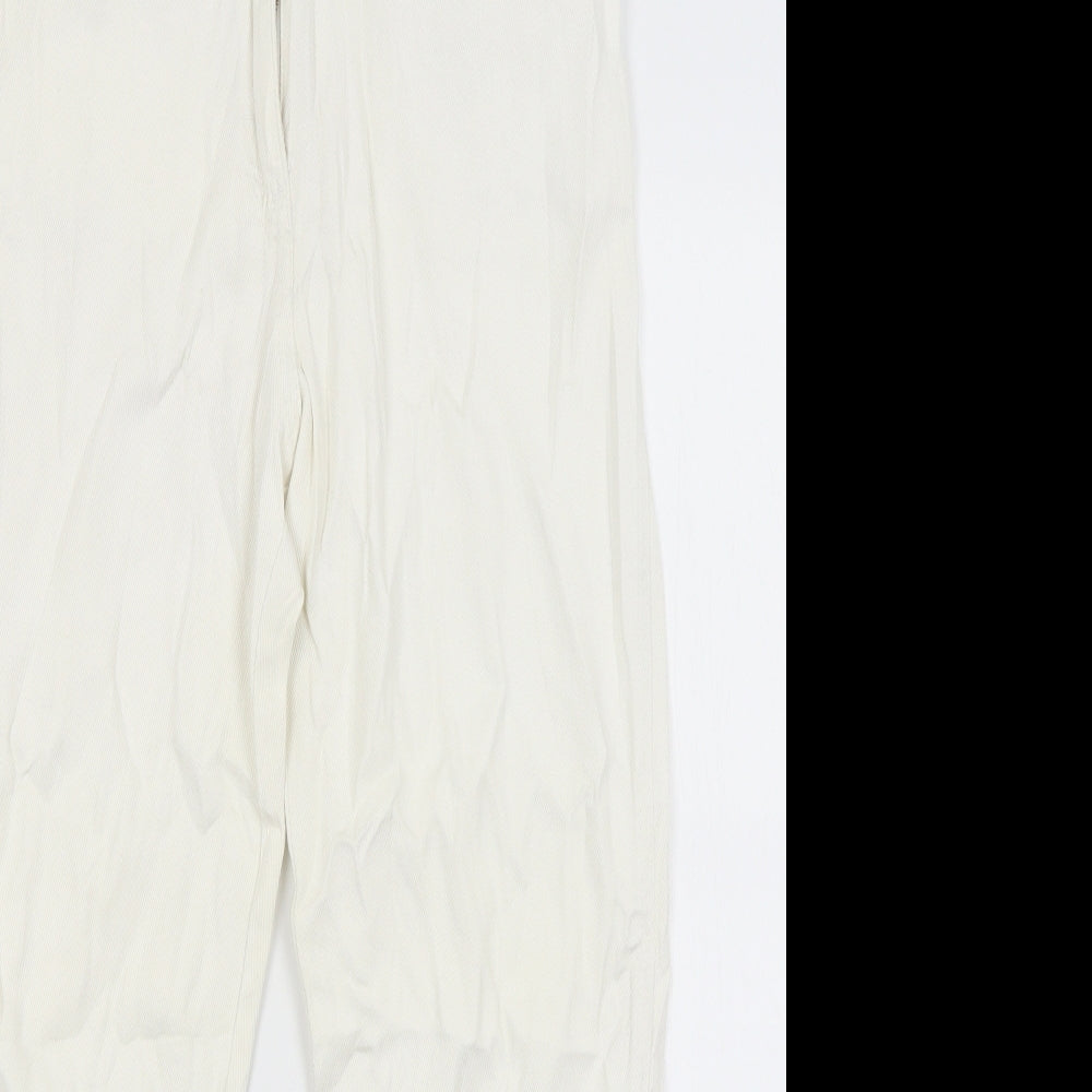 Womens UK Size 12 Preworn Regular Fit Straight White Jeans