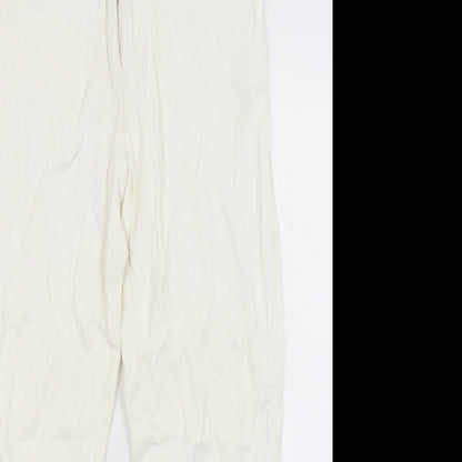 Womens UK Size 12 Preworn Regular Fit Straight White Jeans