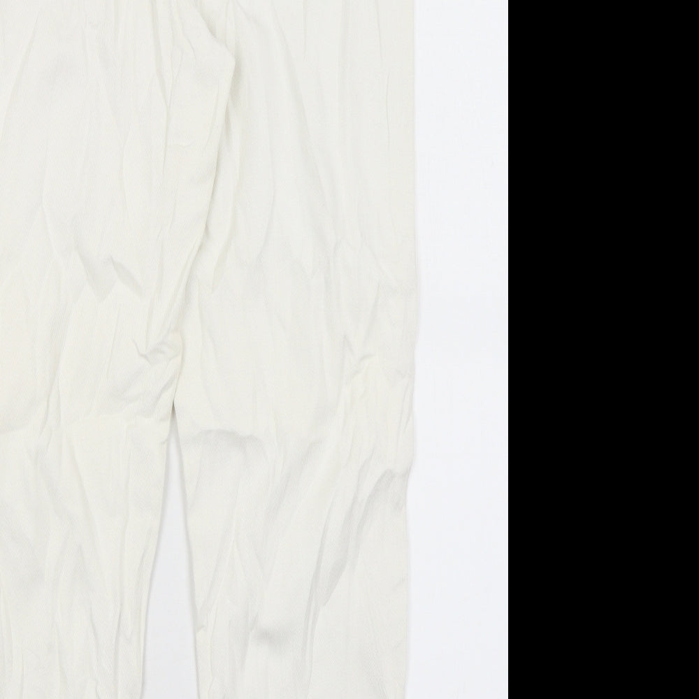 Womens UK Size 12 Preworn Regular Fit Straight White Jeans