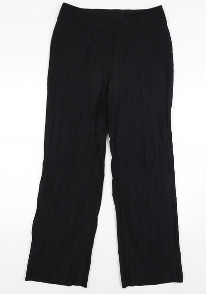 Womens UK Size 12 Principles Regular Fit Dress Pants Black Trousers