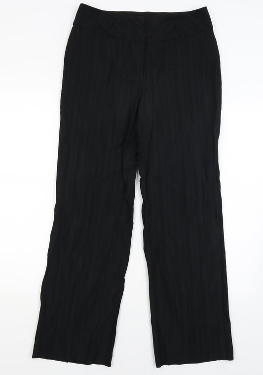 Womens UK Size 12 Principles Regular Fit Dress Pants Black Trousers