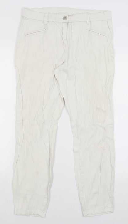 BHS Womens White   Straight Jeans Size 14 L27 in