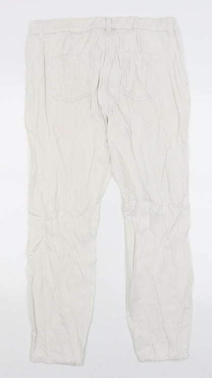 BHS Womens White   Straight Jeans Size 14 L27 in