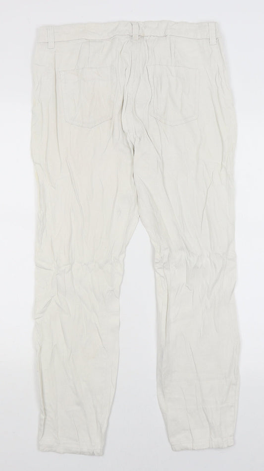 BHS Womens White   Straight Jeans Size 14 L27 in