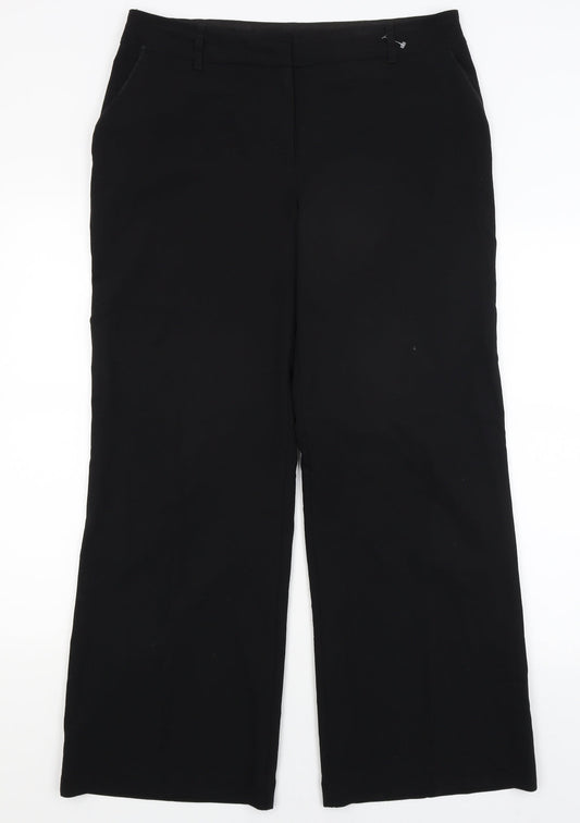 Womens UK Size 14 NEXT Regular Fit Dress Pants Black Trousers