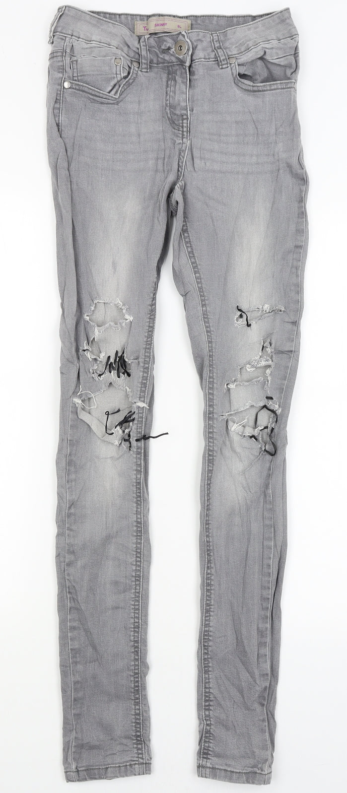 TU Womens Grey   Skinny Jeans Size 8 L30.5 in