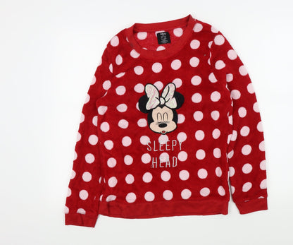 Primark Womens Red Polka Dot  Top Pyjama Top   - Disney Minnie Mouse