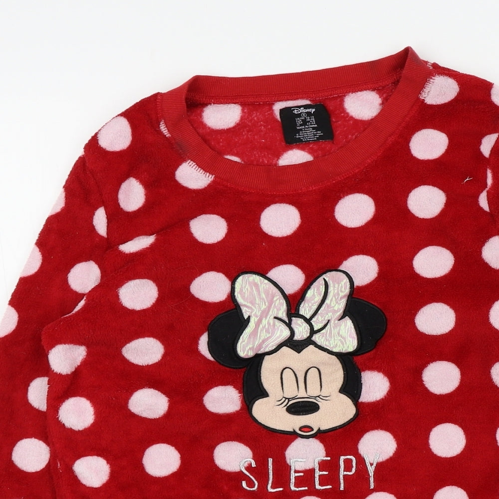 Primark Womens Red Polka Dot  Top Pyjama Top   - Disney Minnie Mouse