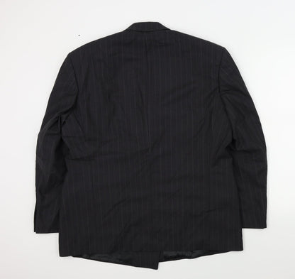 M&S Mens Grey Striped  Jacket Suit Jacket Size 44
