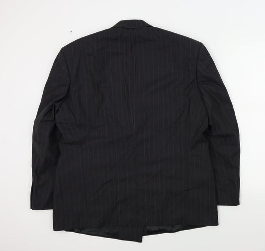 M&S Mens Grey Striped  Jacket Suit Jacket Size 44
