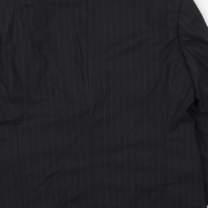 M&S Mens Grey Striped  Jacket Suit Jacket Size 44