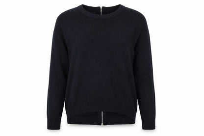 Front view of Papaya women’s blue jumper, size M