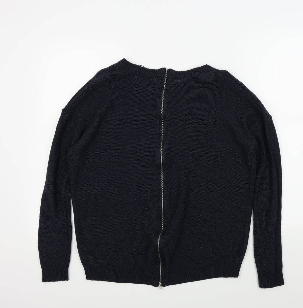 Back view of Papaya women’s blue jumper, size M