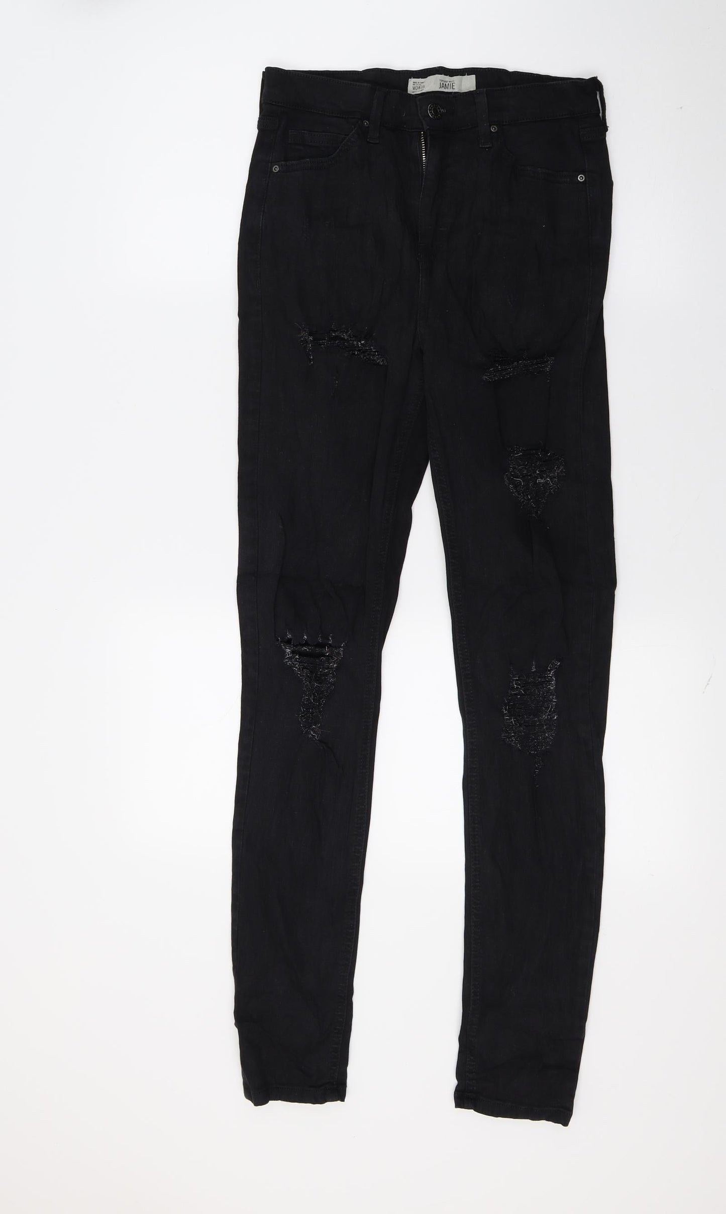 Topshop Womens Black  Denim Skinny Jeans Size 28 L27 in