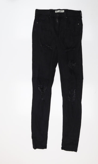 Topshop Womens Black  Denim Skinny Jeans Size 28 L27 in
