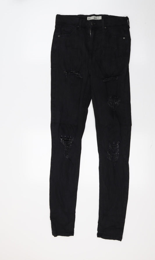Topshop Womens Black  Denim Skinny Jeans Size 28 L27 in