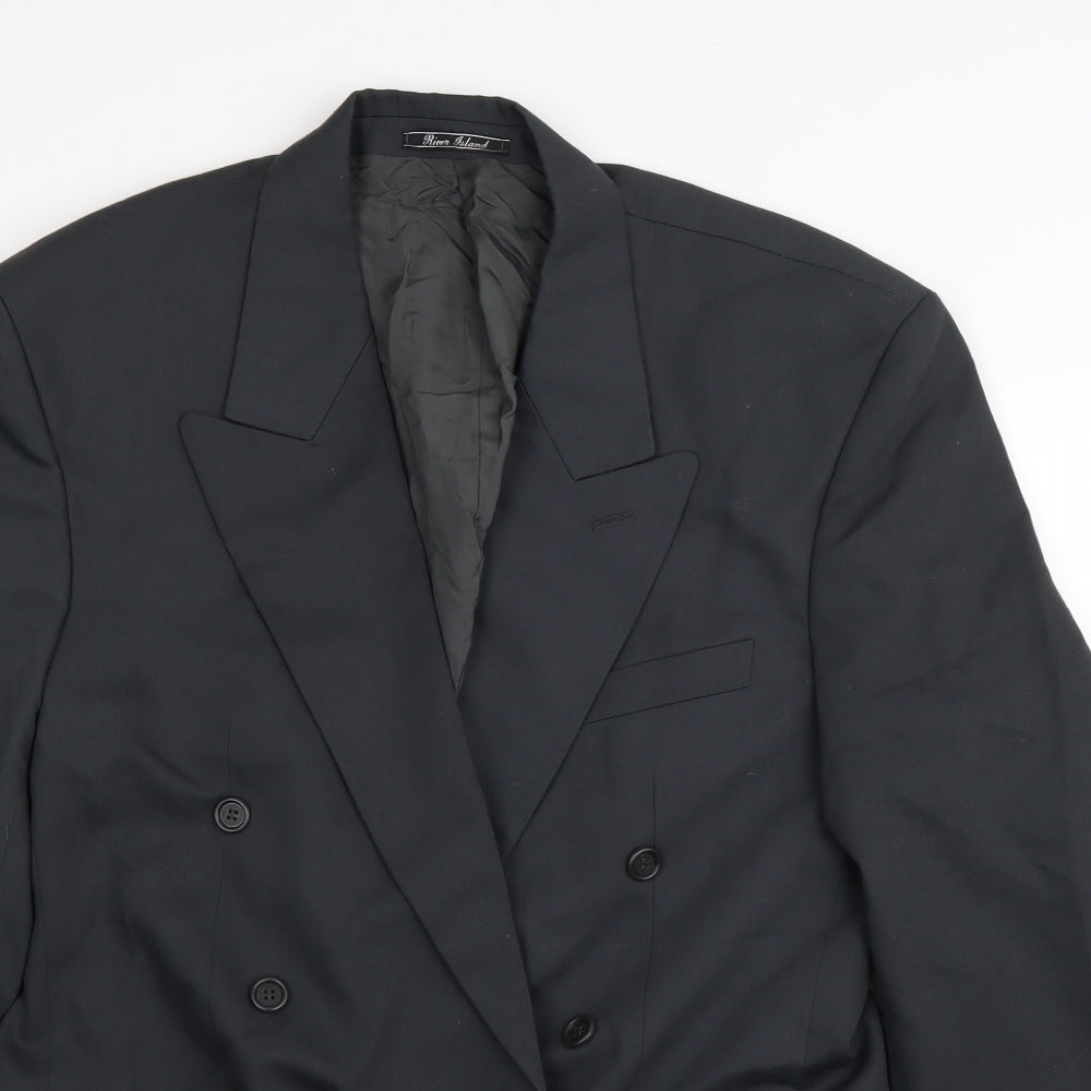 Mens UK Size 40 River Island Regular Black Suit