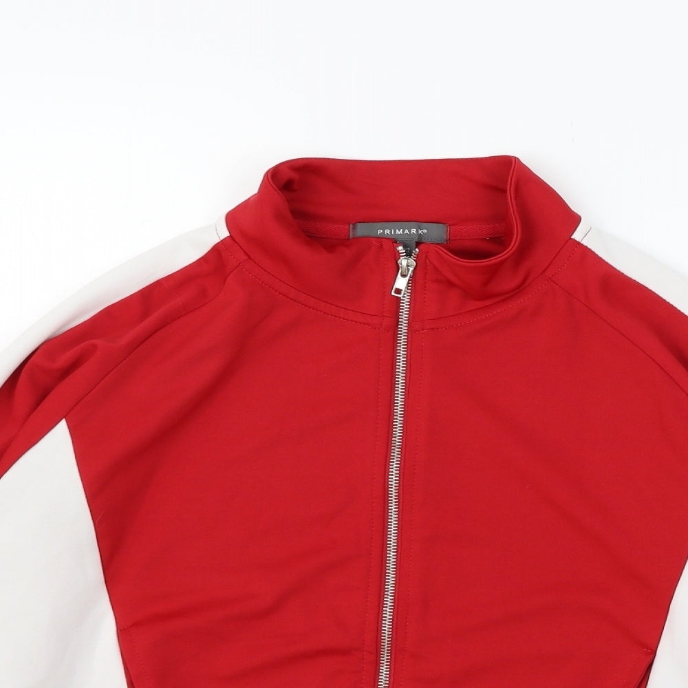 Close-up detail of Primark girls’ red jacket coat, size XS