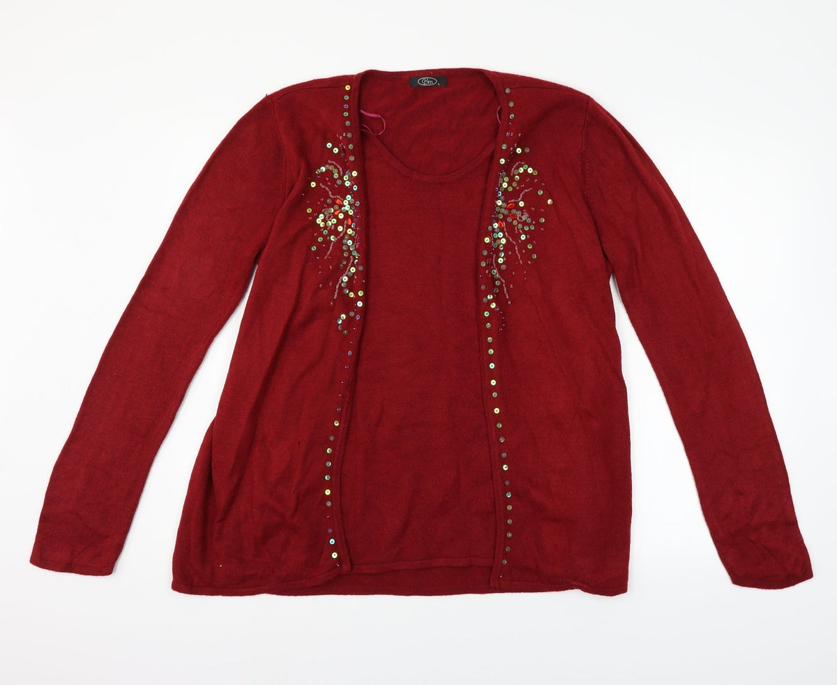 Bonmarché Womens Red Pullover Jumper Size L