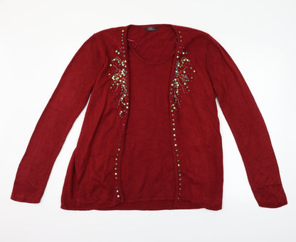 Bonmarché Womens Red Pullover Jumper Size L