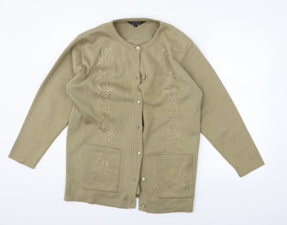 LEXY Womens Beige   Cardigan Jumper Size L