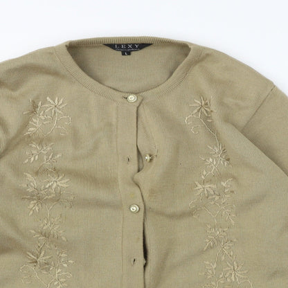 LEXY Womens Beige   Cardigan Jumper Size L