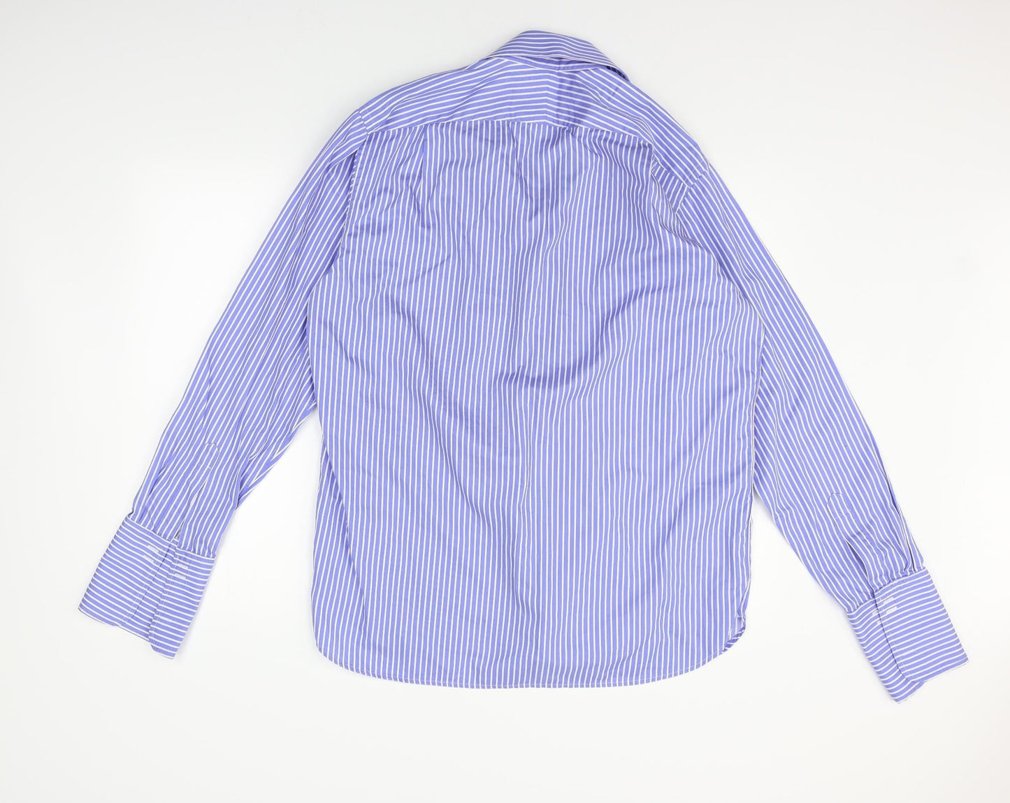 Sartorio Mens Blue Striped   Button-Up Size 16.5