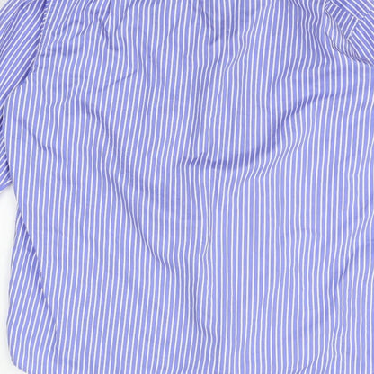 Sartorio Mens Blue Striped   Button-Up Size 16.5