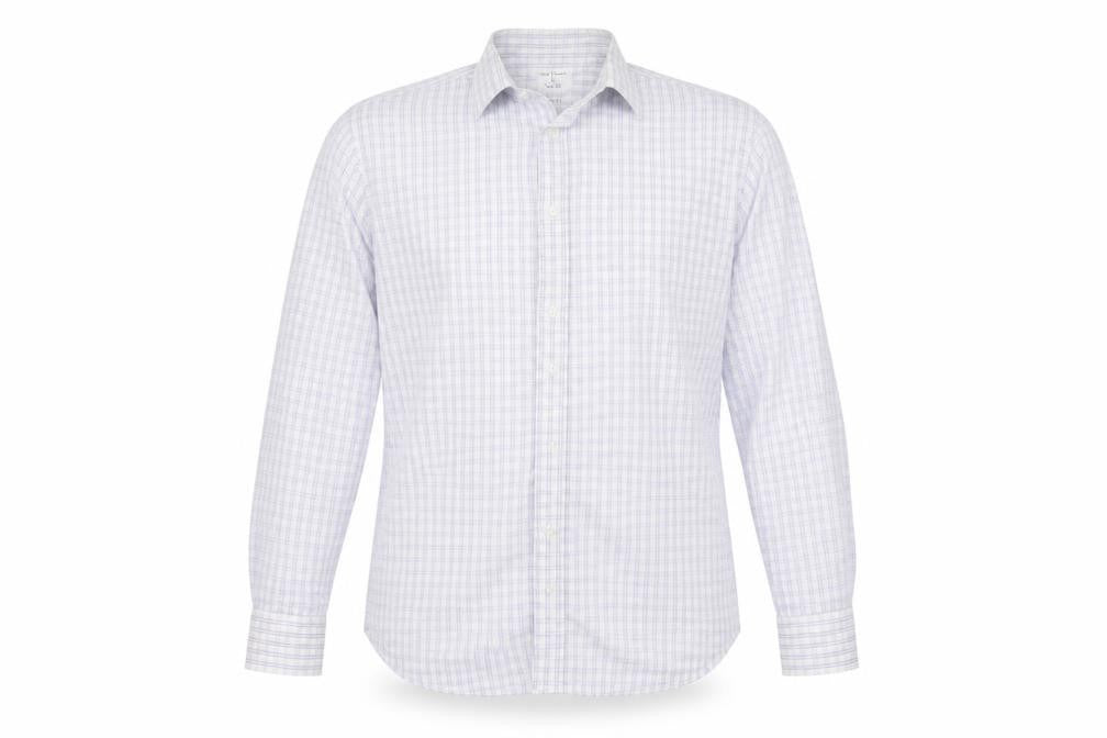 Mens UK Size 16 llyod attree & smith Silver  Button-Up Long Sleeve Casual Shirt
