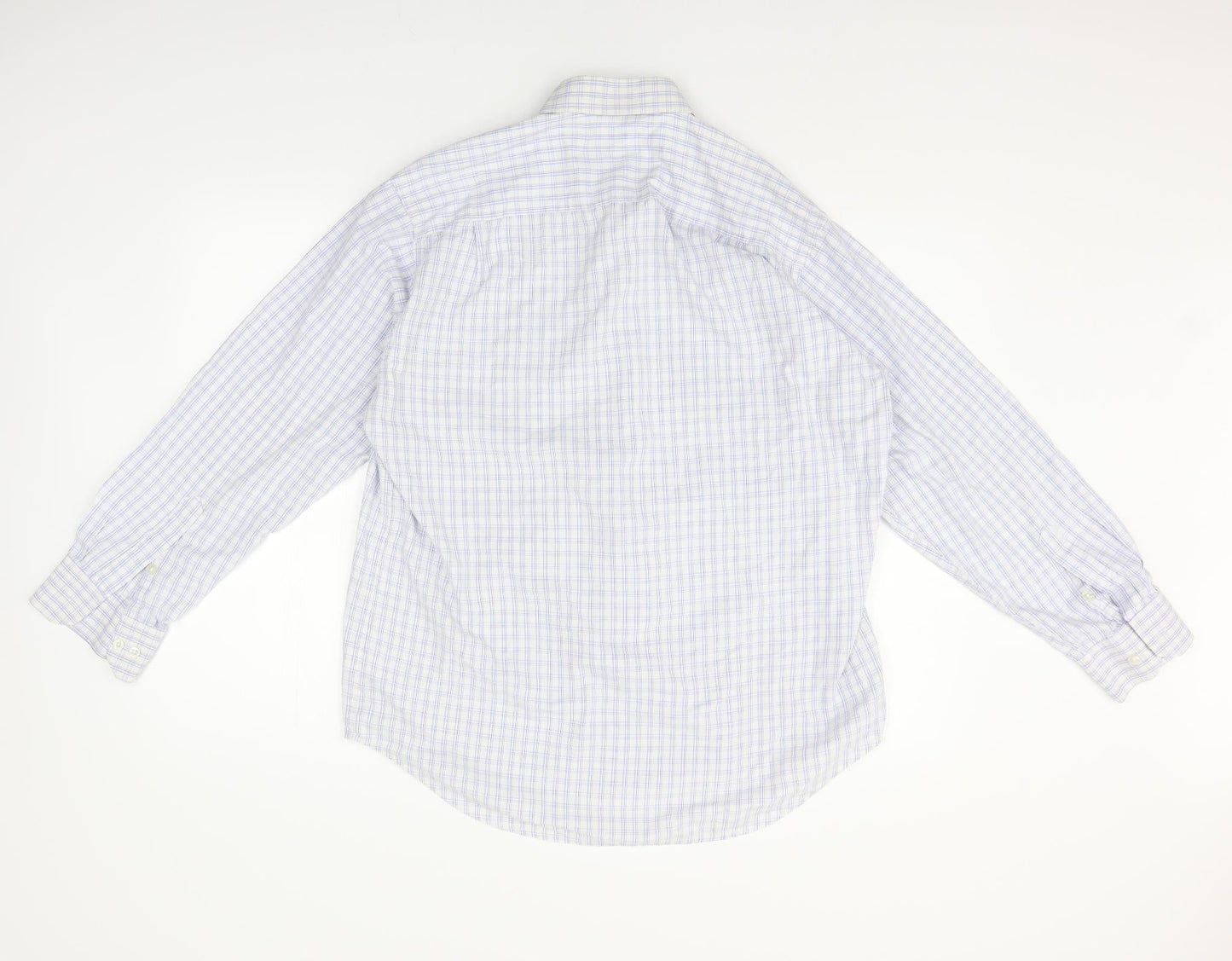Mens UK Size 16 llyod attree & smith Silver  Button-Up Long Sleeve Casual Shirt