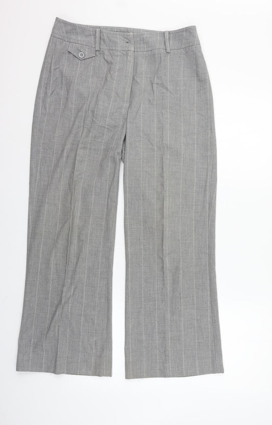 Per Una Womens Grey Houndstooth  Trousers  Size 14 L27 in