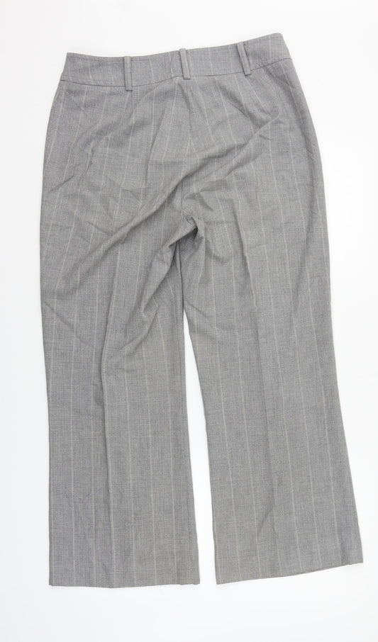 Per Una Womens Grey Houndstooth  Trousers  Size 14 L27 in