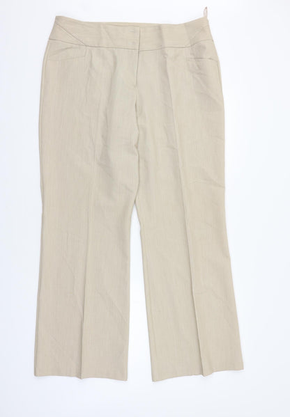Womens UK Size 18 M&Co Regular Fit  Beige Trousers