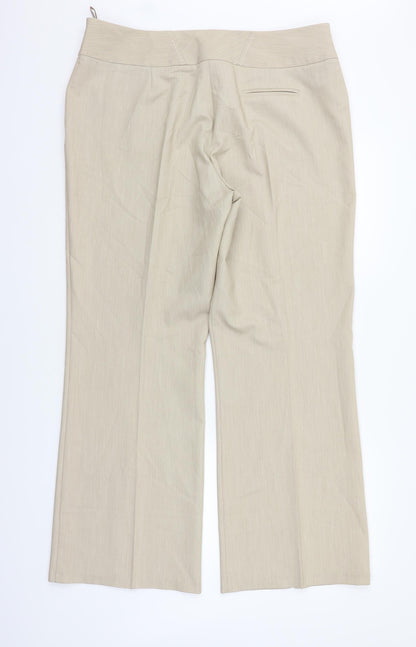 Womens UK Size 18 M&Co Regular Fit  Beige Trousers