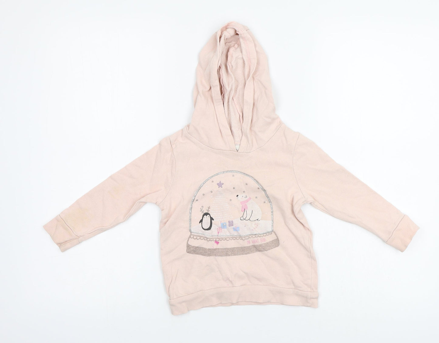 George Girls Orange   Henley Hoodie Size 2-3 Years