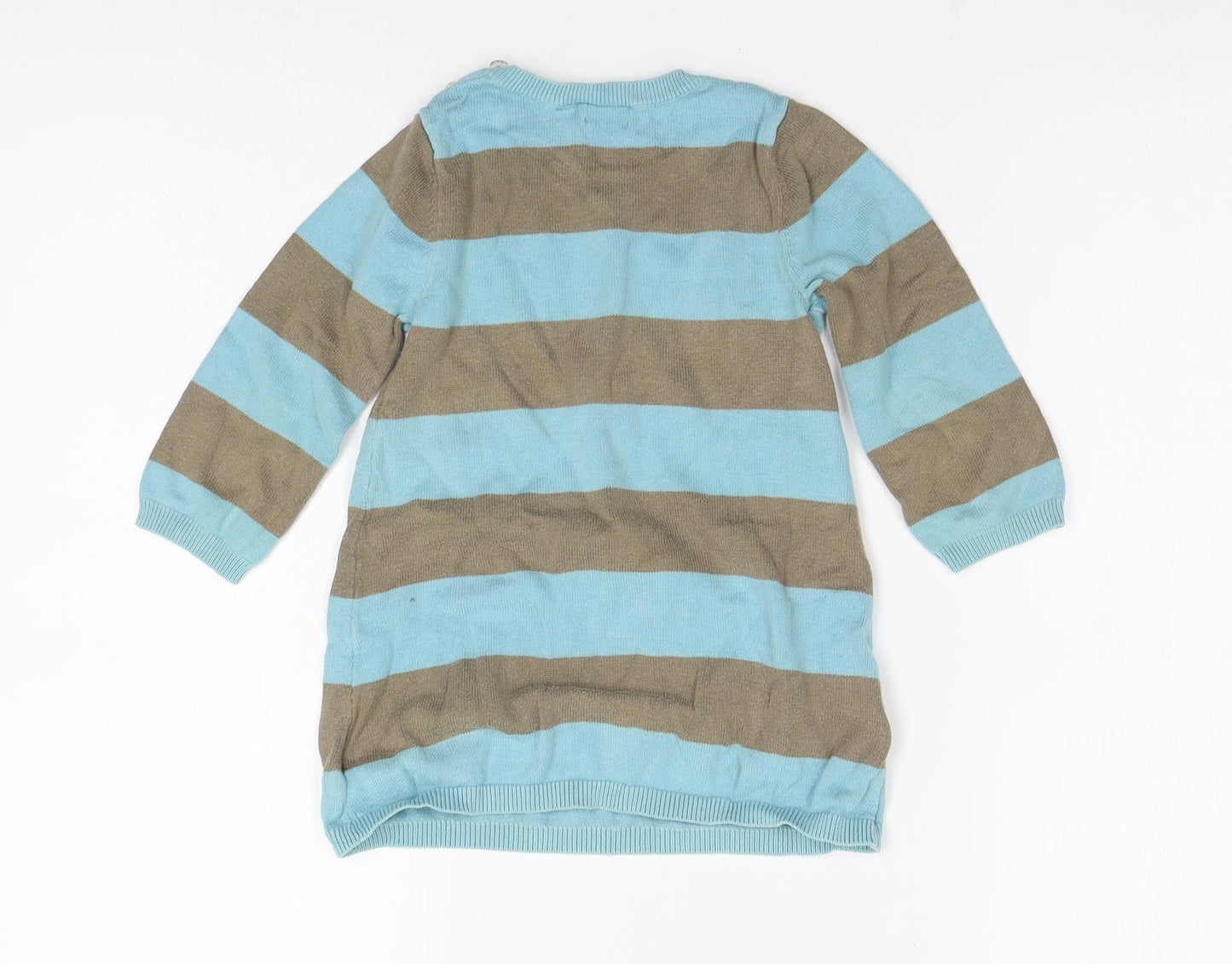 Mexx Girls Blue Striped  Jumper Dress  Size 18-24 Months
