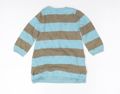 Mexx Girls Blue Striped  Jumper Dress  Size 18-24 Months
