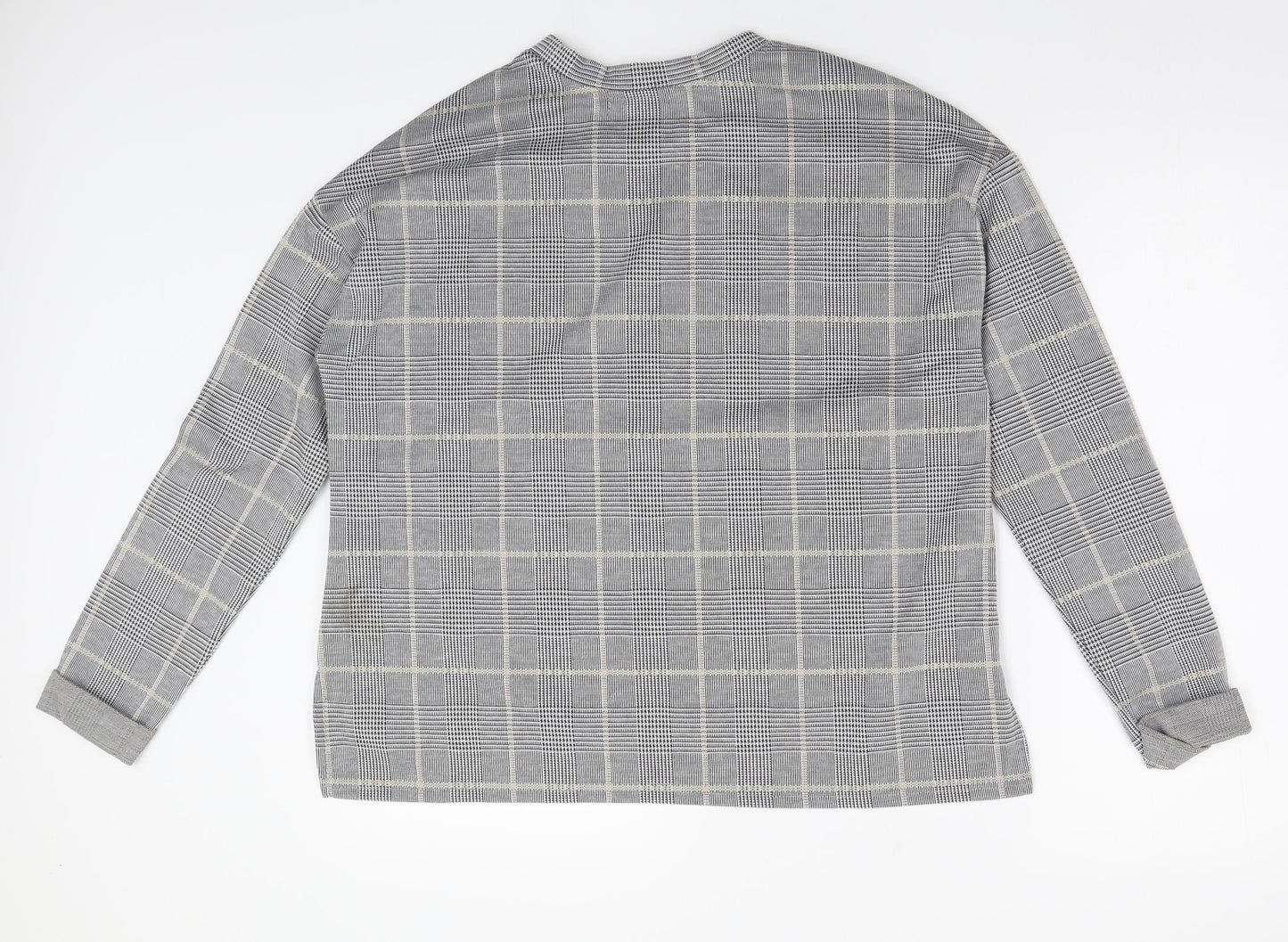 Primark Womens Grey Check  Basic T-Shirt Size S