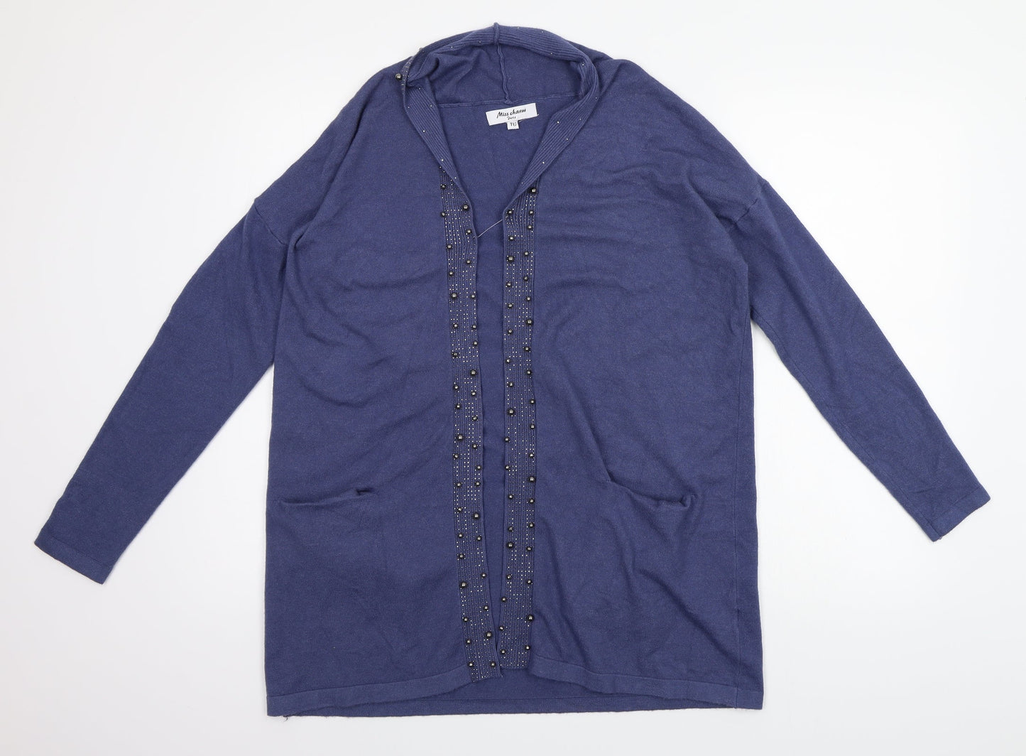 miss charm Womens Blue   Cardigan Jumper Size L