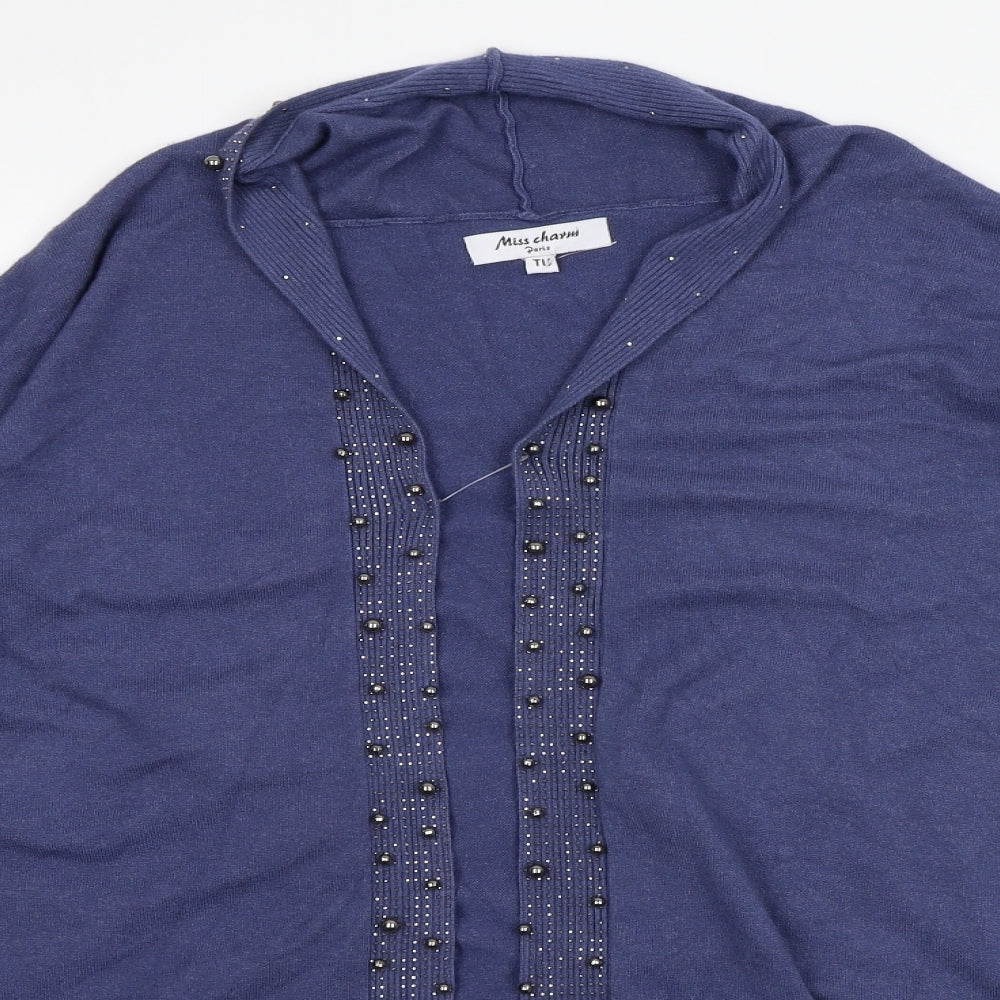 miss charm Womens Blue   Cardigan Jumper Size L