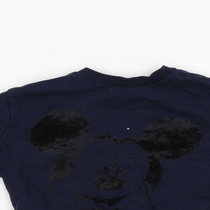 Preworn Boys Blue  Canvas Pullover Sweatshirt Size 5 Years  - Mickey Mouse