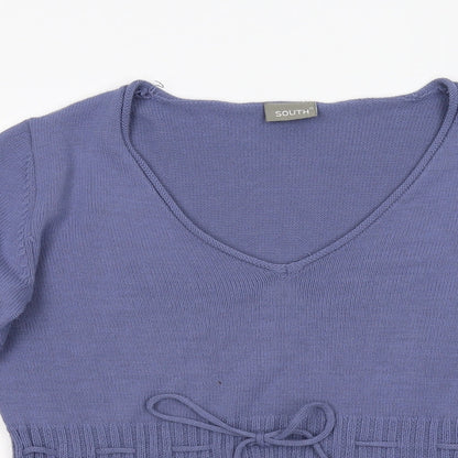 South Womens Blue  Knit Pullover Jumper Size 16