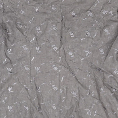 Penny Plain Womens Grey Floral  Overcoat Coat Size 14