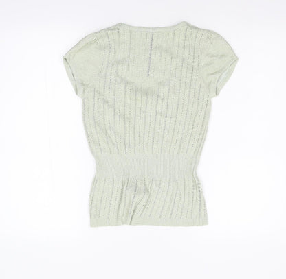 River Island Womens Green  Knit Pullover Jumper Size 12  - Stretch Glitter
