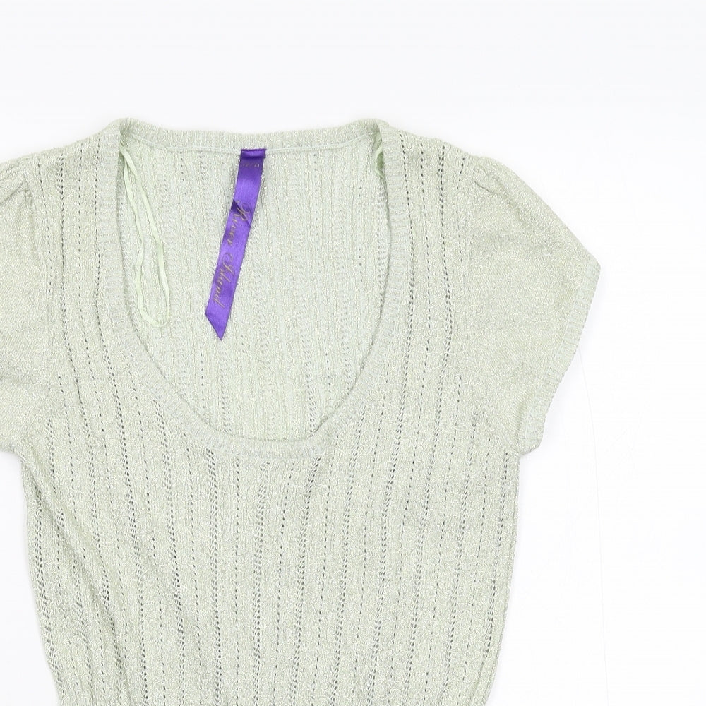 River Island Womens Green  Knit Pullover Jumper Size 12  - Stretch Glitter