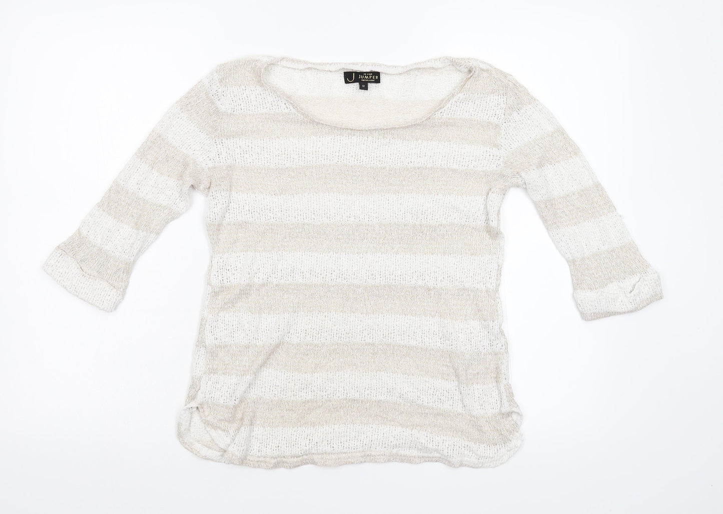 New Look Womens Multicoloured Striped Knit Pullover Jumper Size 12